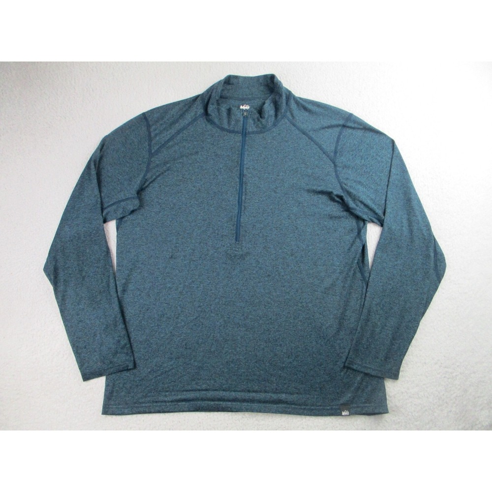 REI Coop Sweater‎ Mens XL 1/2 Zip Pullover Hiking Green Stretch Active Light